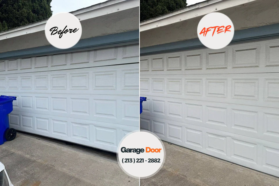Before and after: garage door repair Hyattsville, MD